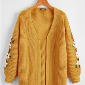 NWOT Shein Floral Embroidered Oversized Cardigan